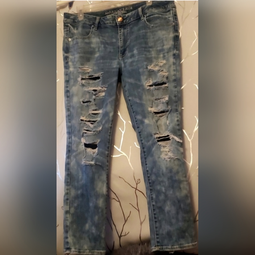 American Eagle Distressed Acid Wash Jeans
